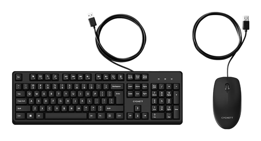 Cygnett Essentials Wired Keyboard & Mouse Combo - Black
