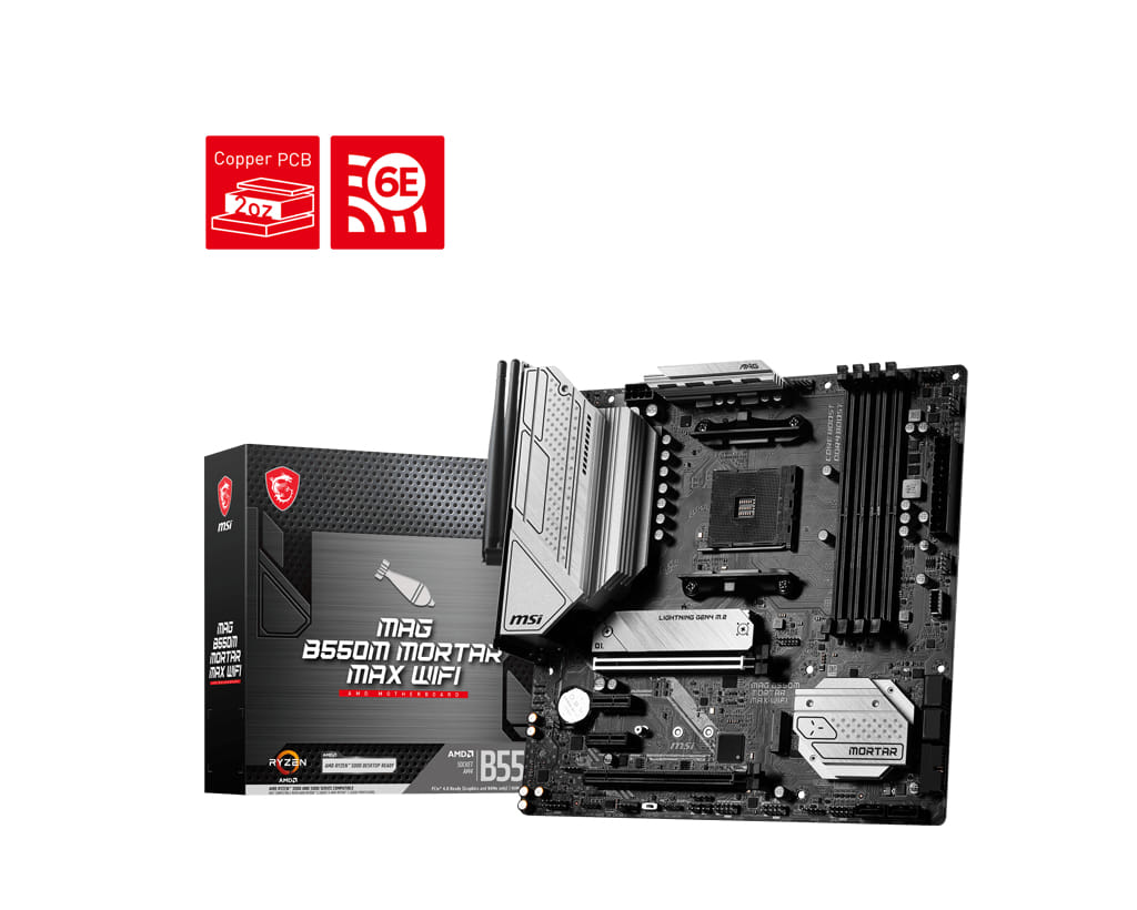 MSI MAG B550M Mortar Max Wi-Fi AM4 Micro-ATX Motherboard