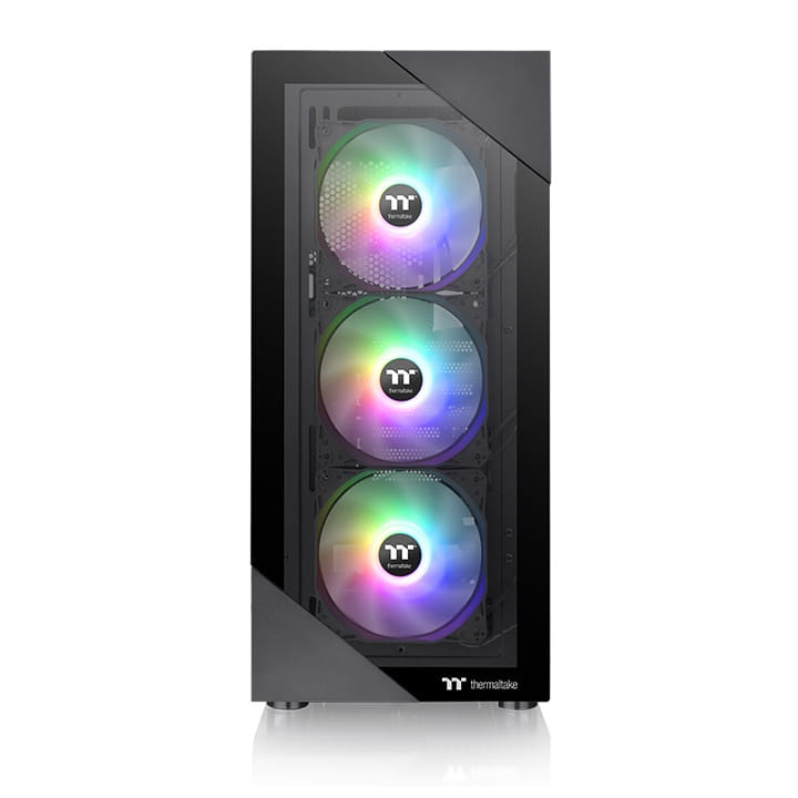 Thermaltake View 200 ARGB ATX Tempered Glass Mid Tower Case - Black Edition