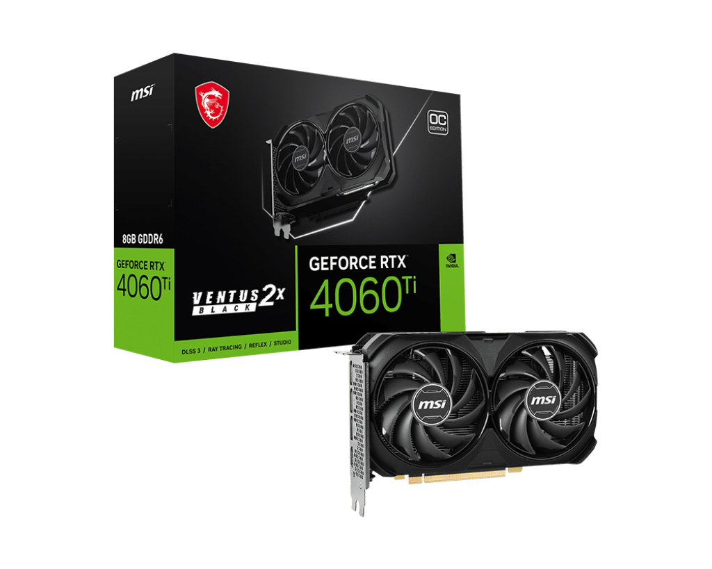 MSI RTX4060 Ti VENTUS 2X BLACK 8G OC Graphics Card