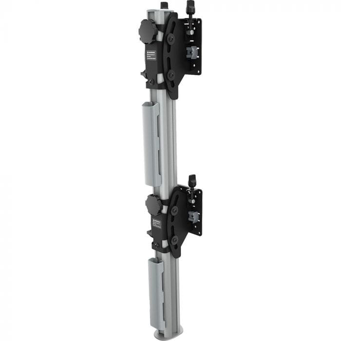 Atdec AWMS-2-BT75 Dual Vertical Monitor Mount - Silver