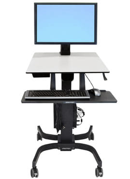 Ergotron WorkFit-C, Single HD Sit-Stand WorkStation Black, Grey Multimedia Cart