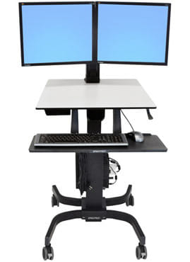 Ergotron Workfit-C Sit-Stand Dual LCD Black.