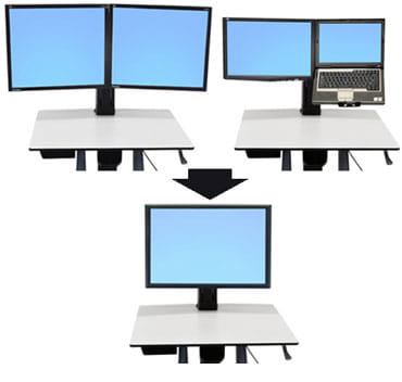 Ergotron WorkFit-C Dual HD To Single conv Kit