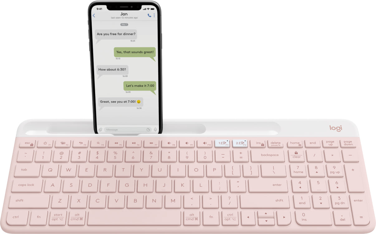 Logitech K580 Slim Multi-Device Wireless Keyboard - Rose