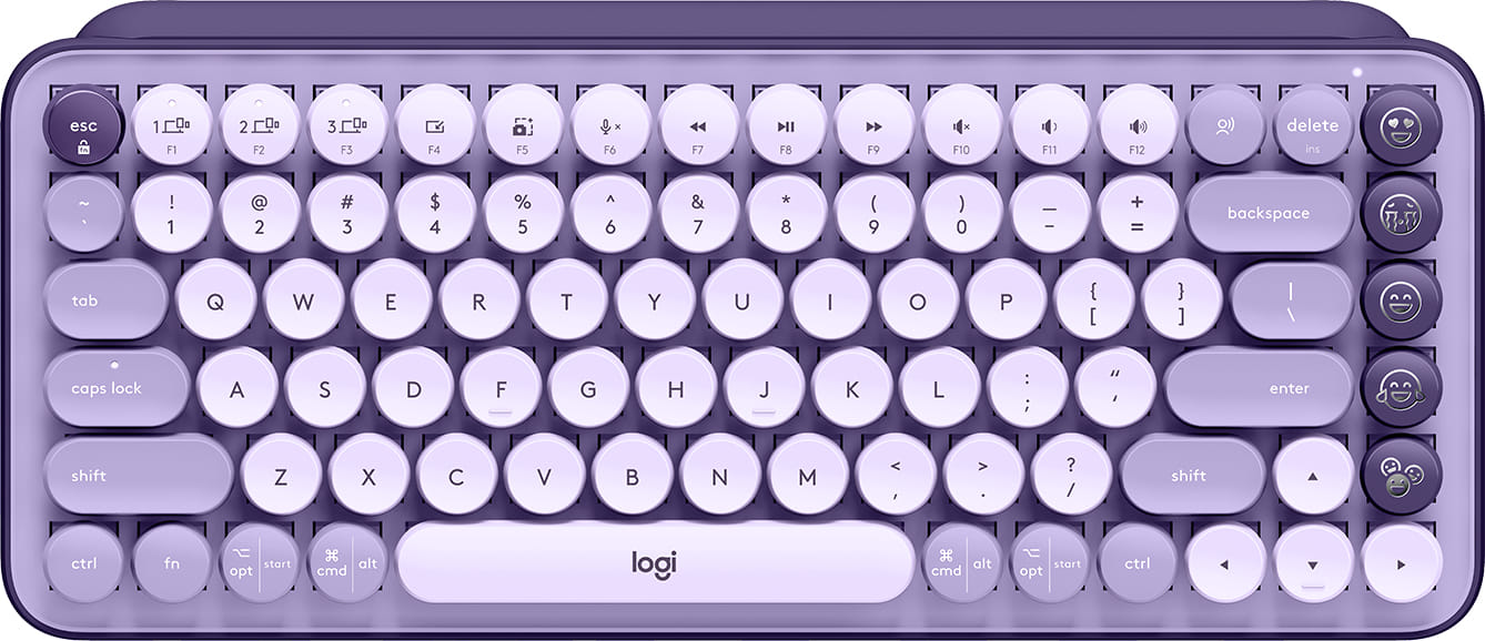 Logitech POP Keys Wireless Mechanical Keyboard With Emoji - Cosmos Lavender