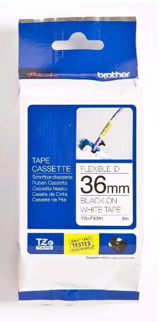 Brother TZe-FX261 Label-Making Tape Black on white