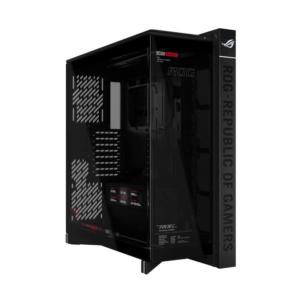 Asus ROG CRONOX GR801 Curve Tempered Glass Side Panel Computer Case - Black