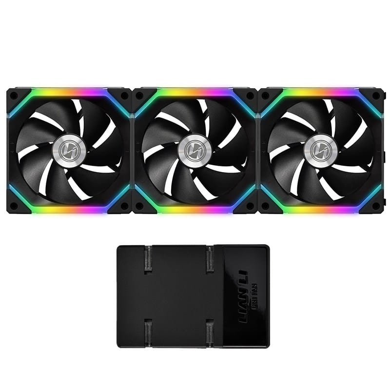 Lian Li SL120 Uni RGB LED 120mm Case Fan (3pcs) - Black (With Controller)