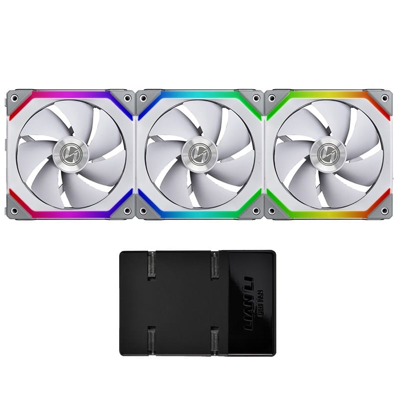 Lian Li SL120 Uni RGB LED 120mm Case Fan (3pcs) - White (With Controller)