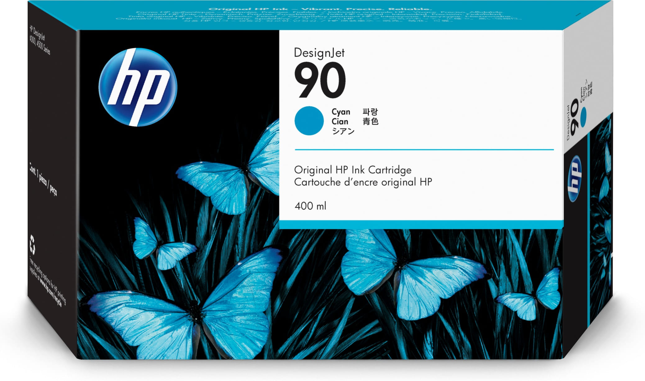 HP 90 400ml Cyan Ink Cartridge