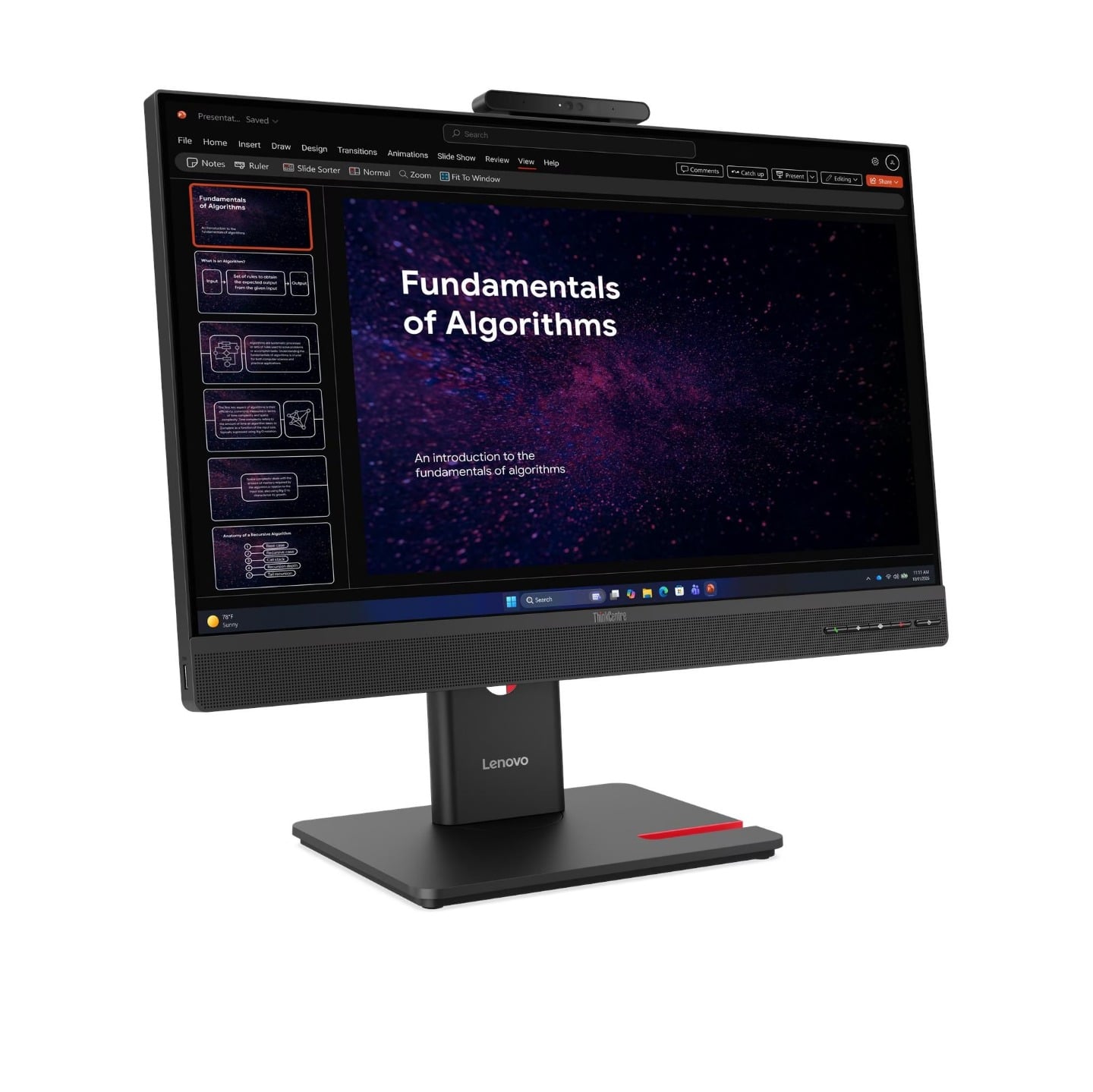 Lenovo ThinkCentre TIO24 Gen6 23.8" FHD IPS 5-Star Eye Comfort Touchscreen Monitor