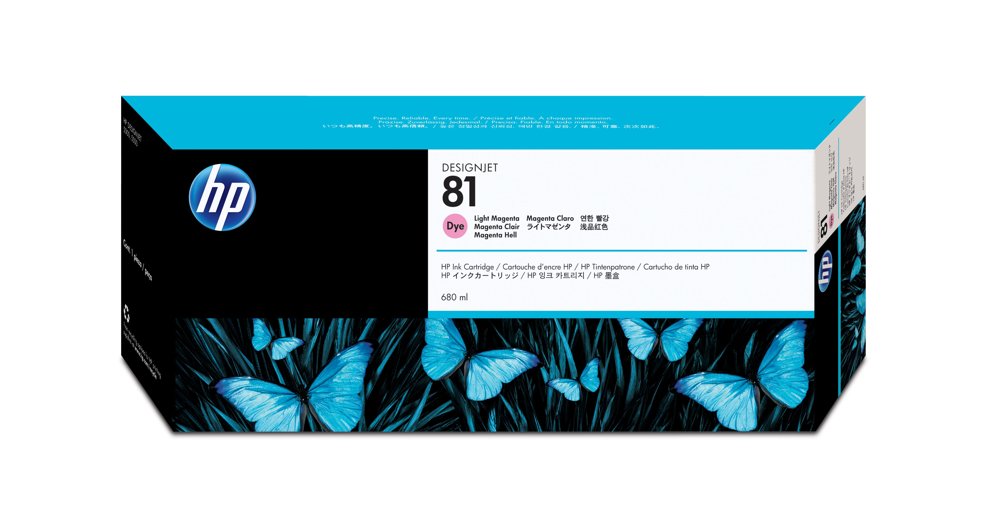 HP 81 680-ml Light Magenta DesignJet Dye Ink Cartridge Original