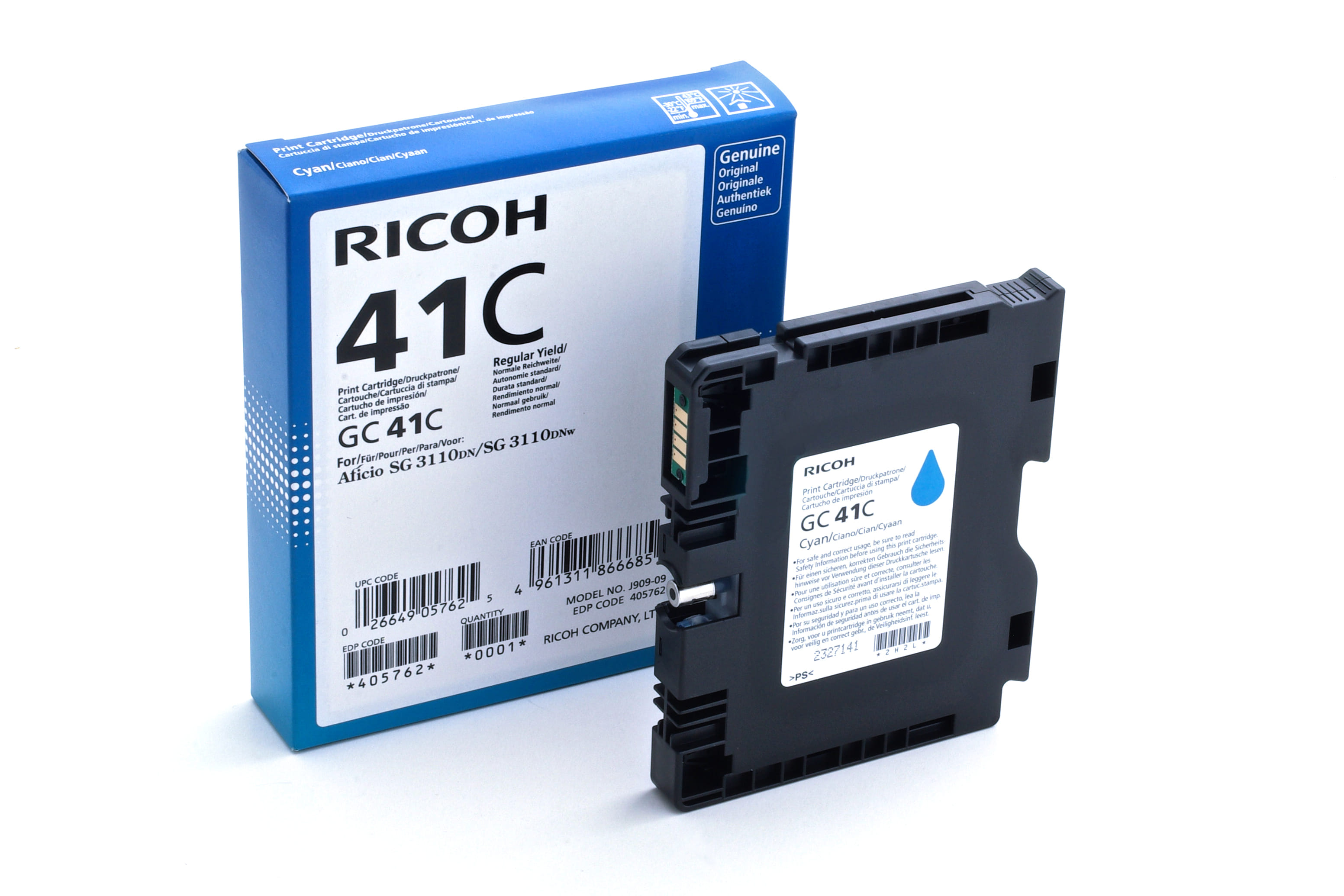 Ricoh Gc 41C Cyan Ink 2200 pp Yield For SG3110
