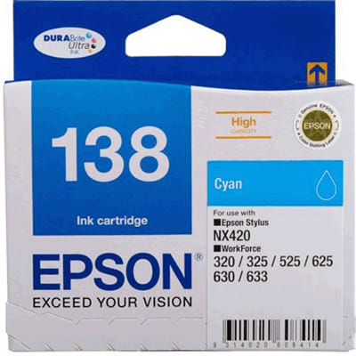 Epson 138 DURABrite Ultra - Cyan Ink Cartridge