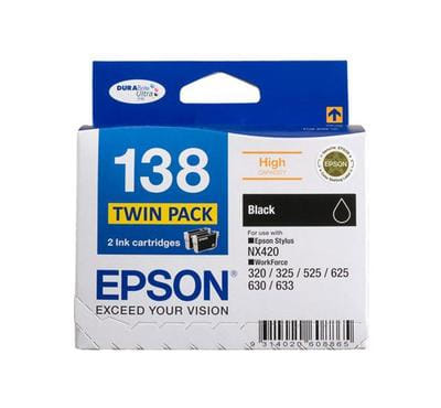 Epson 138 DURABrite Ultra-Twin Pack Black Ink Cart