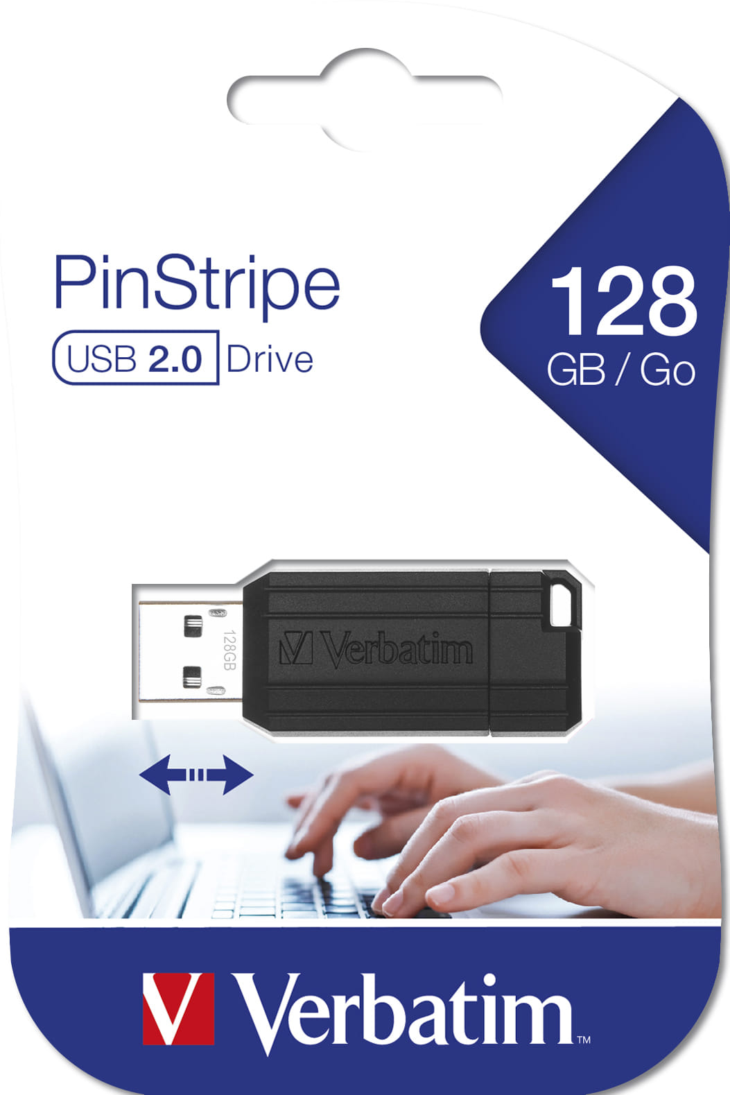 Verbatim StoreNGo Pinstripe USB Drive 128GB BK
