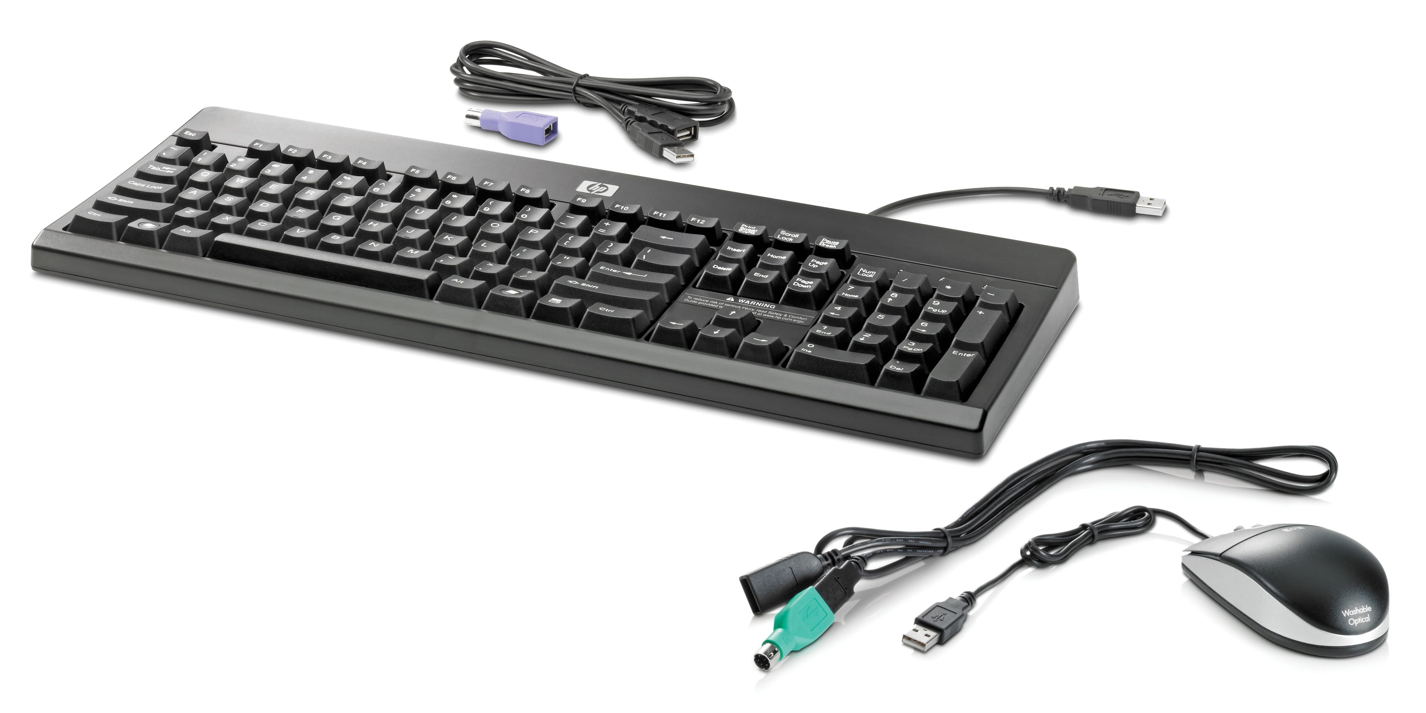 HP BU207AA USB PS/2 Washable Keyboard and Mouse