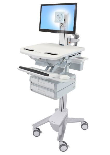 Ergotron StyleView Cart w/LCD Pivot 2 Drawers
