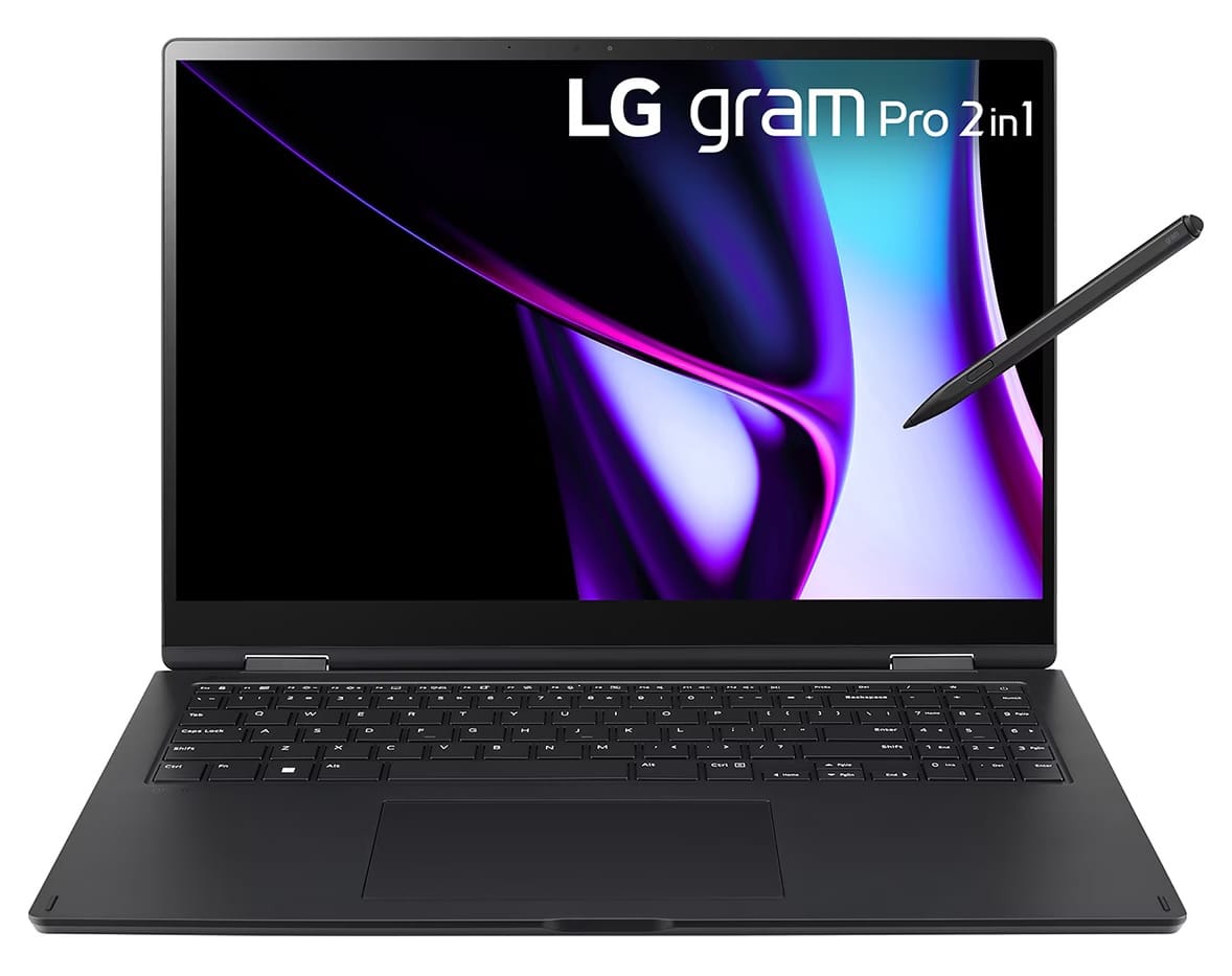 LG Gram 2-1 16" WQXGA IPS Laptop, Ultra 5, 16GB RAM, 512GB SSD, Windows 11 Pro, Pen Touch