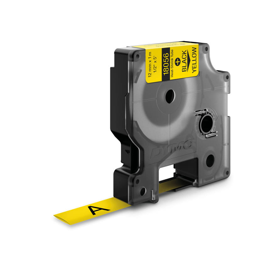 Dymo Industrial Heat Shrink Tube Labels - Black on Yellow