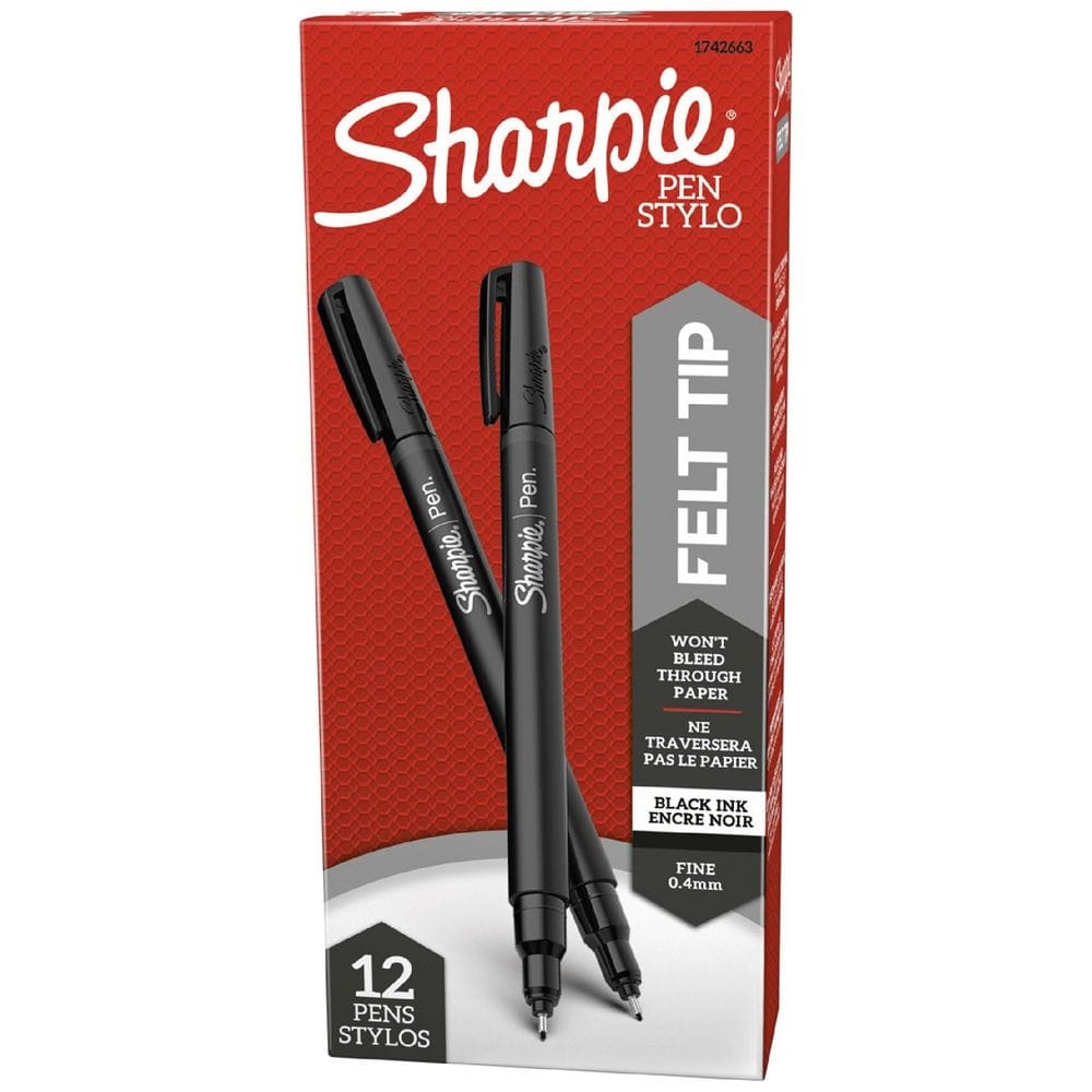 Sharpie Fine Liner 0.4mm 12 Pcs. Pen - Black