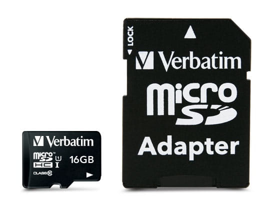 Verbatim Micro SDHC 16GB (Class 10) w/Adaptor