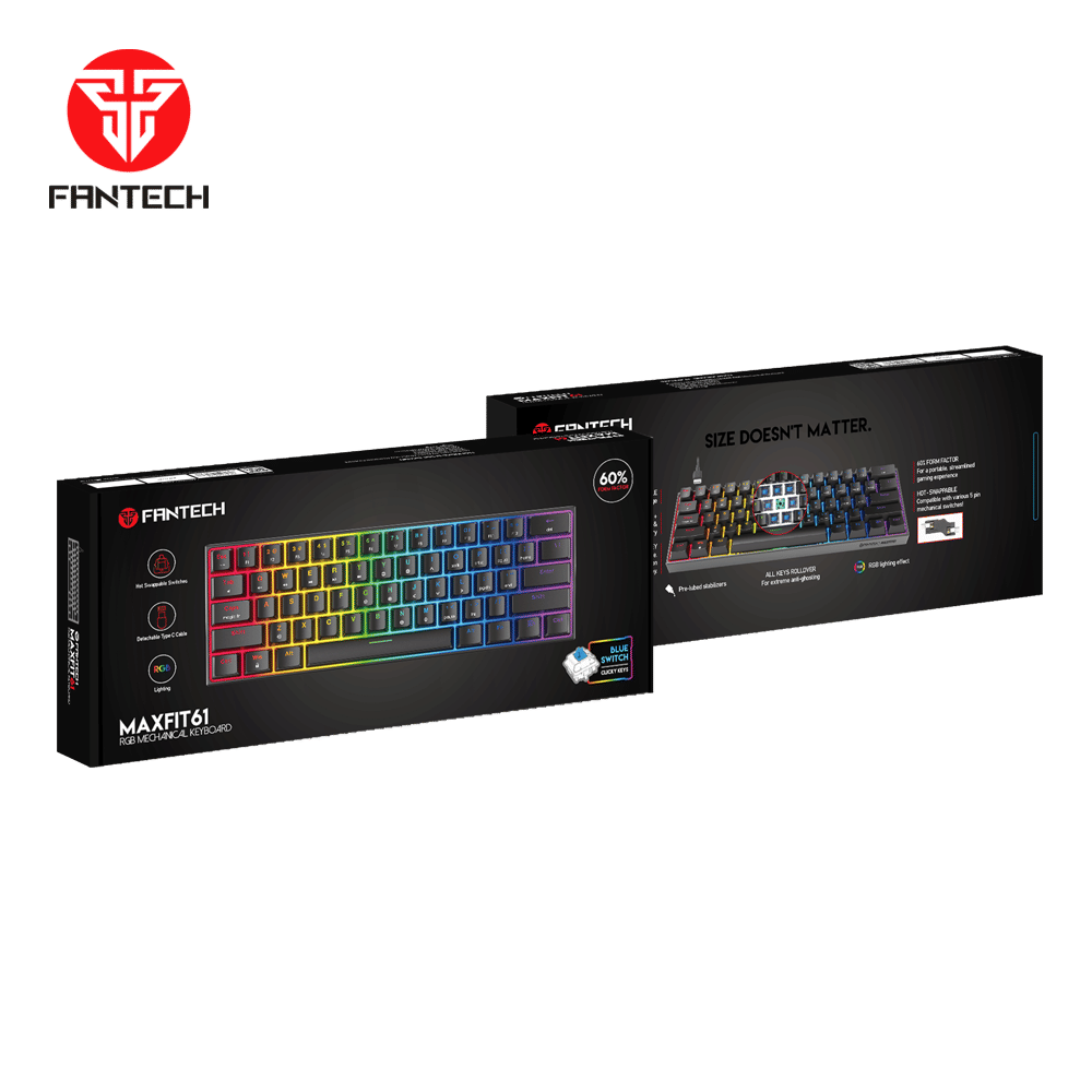 Fantech MAXFIT61 Gaming PC Mechanical Keyboard HotSwappable RGB