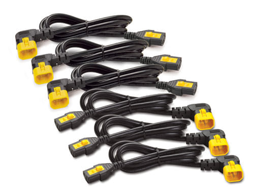 APC PowerCordKit(6ea)Locking C13-C14 90deg 0.6m