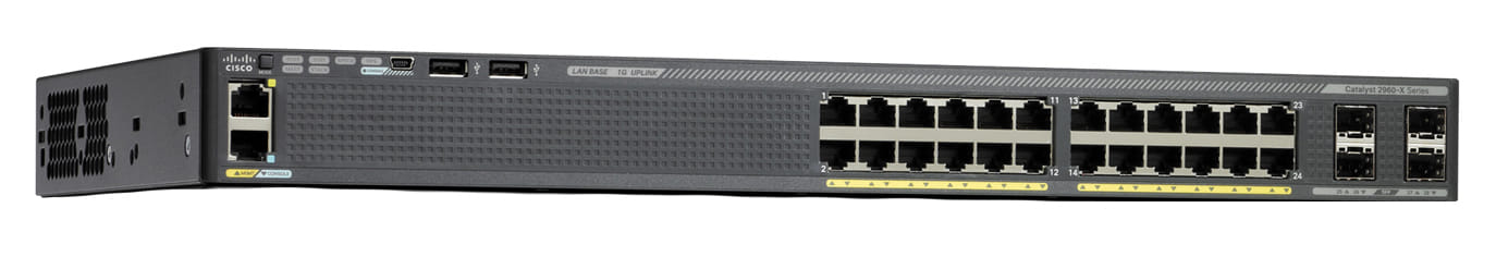 Cisco Catalyst 2960-X 24 GigE PoE 370W 1GB.