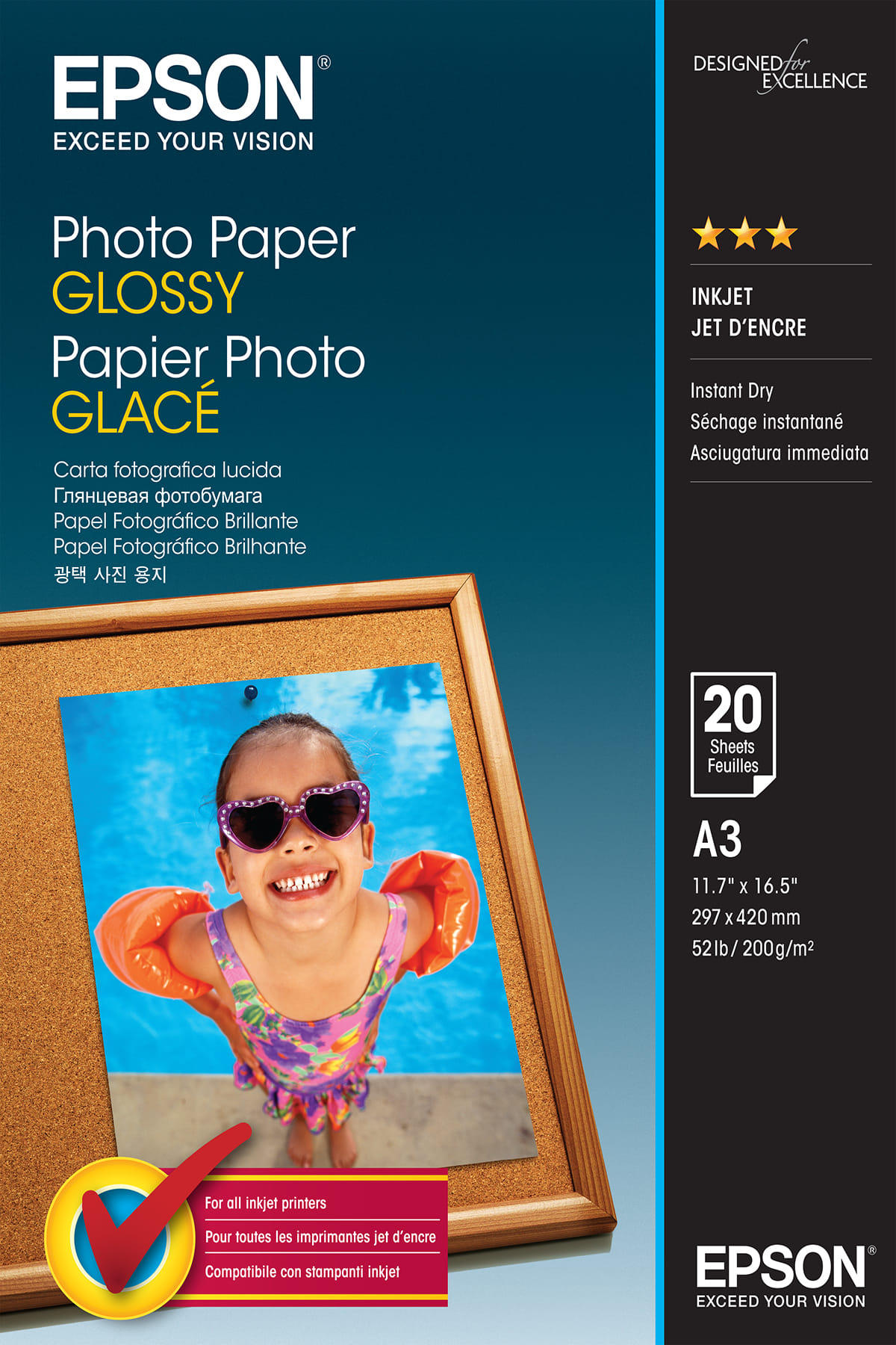 Epson Photo Paper Glossy - A3 20 sheets