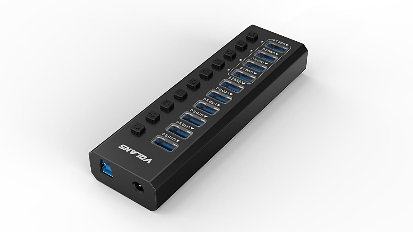 Volans VL-HB10S Aluminum 10 Ports USB3.0 HUB with 4 x Fast Charing Ports