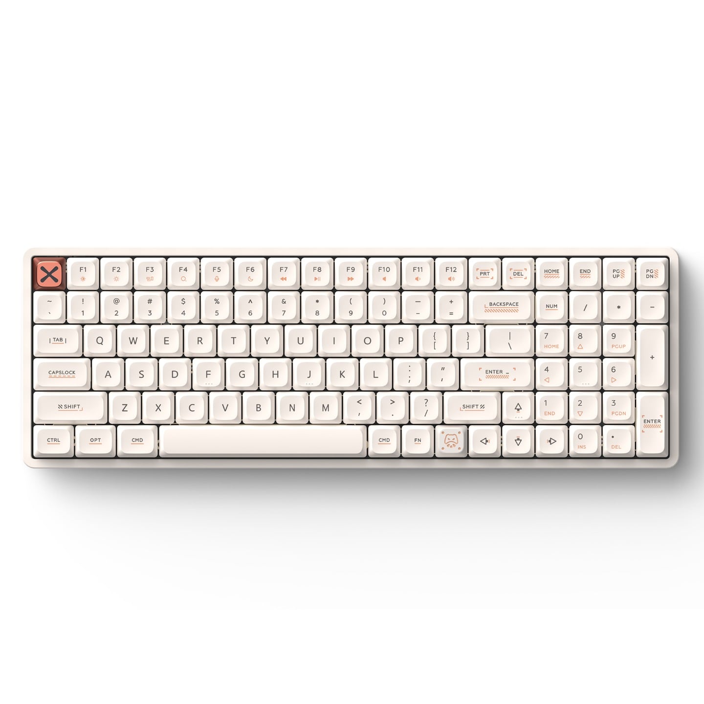 IQUNIX Magi96 Low Profile Aluminum Wireless Mechanical Ochre White Keyboard - Gold Red Switch