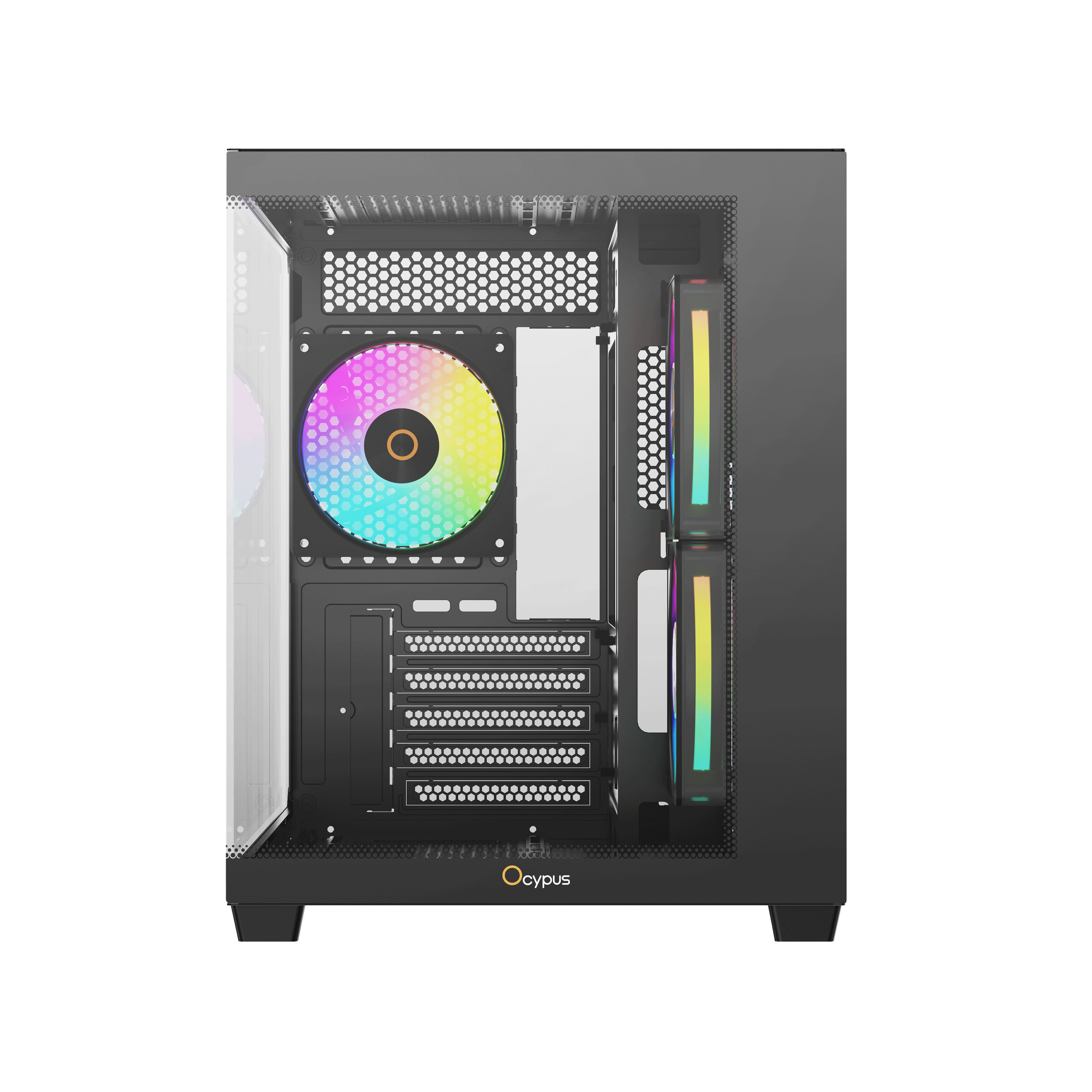 Ocypus Gamma C54 ARGB Micro-ATX Case No PSU - Black