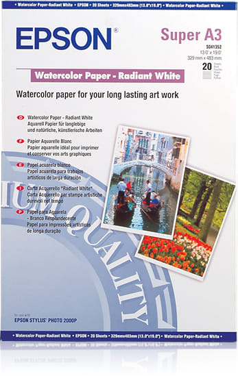 Epson Watercolor-Radiant White A3 20 Sheets