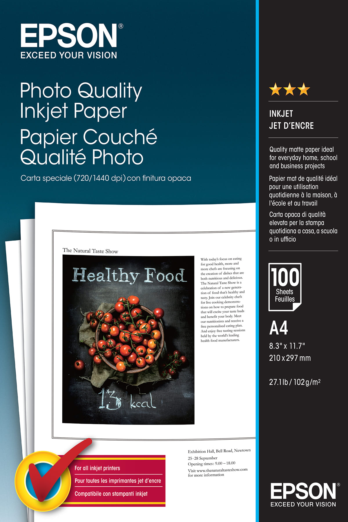 Epson Photo Quality Inkjet Paper - A4 100 Sheets