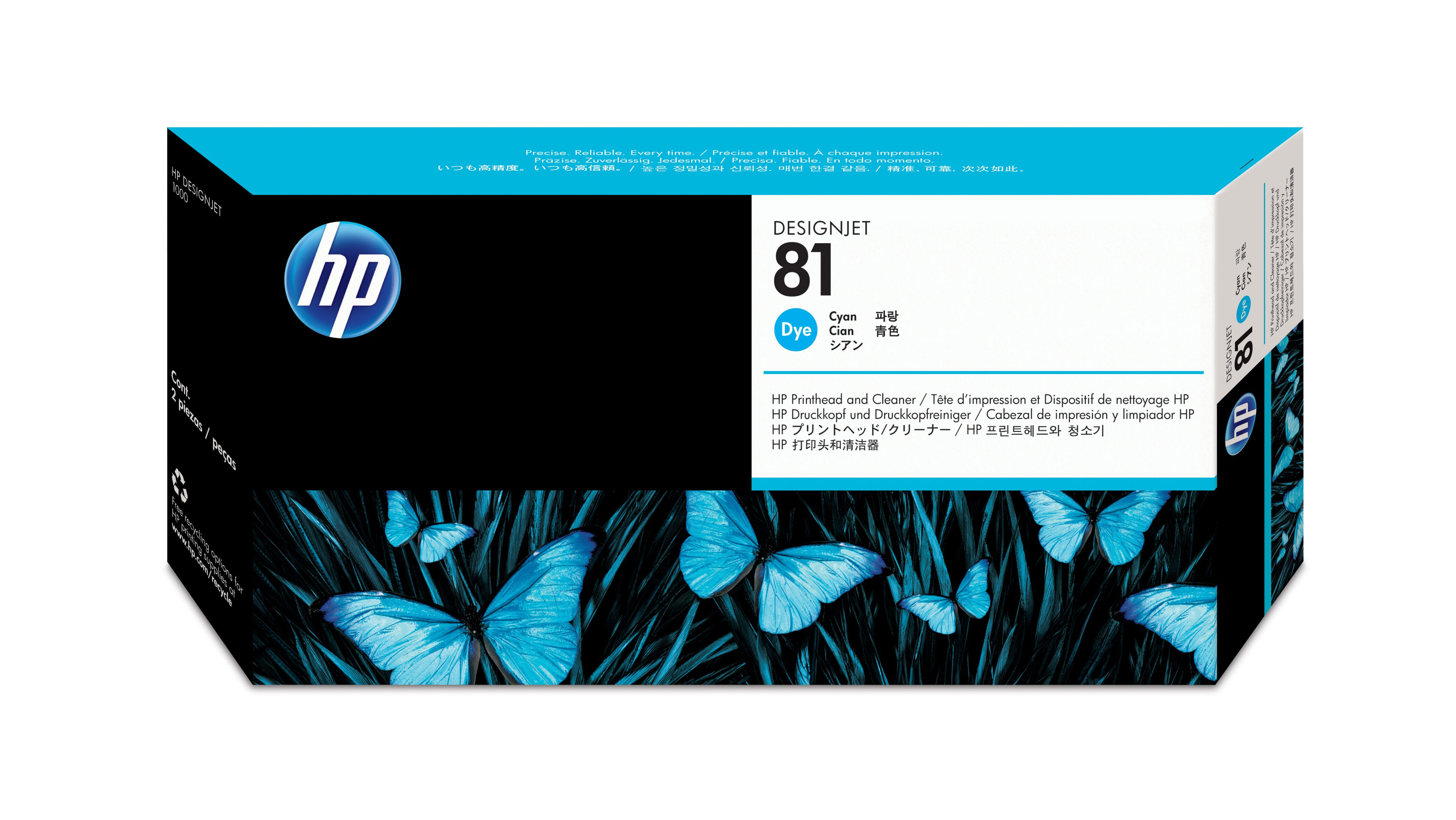 HP 81 Cyan Dye Printhead and Cleaner C4951A