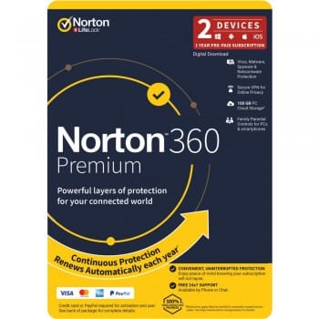 Norton N360 Standard 10GB 1U 5D 1Year ENR DVDSLV
