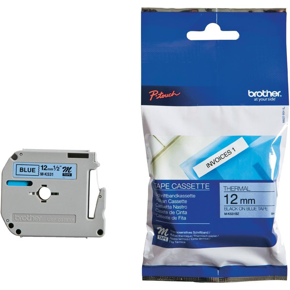 Brother Label-Making 12mmx8m Tape - Black on Blue