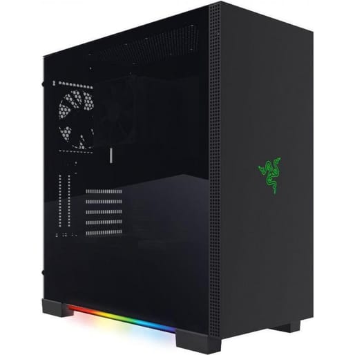 Computer Desk Case Razer Razer Tomahawk Tempered Glass ATX Midi Tower Gaming Computer Case Black