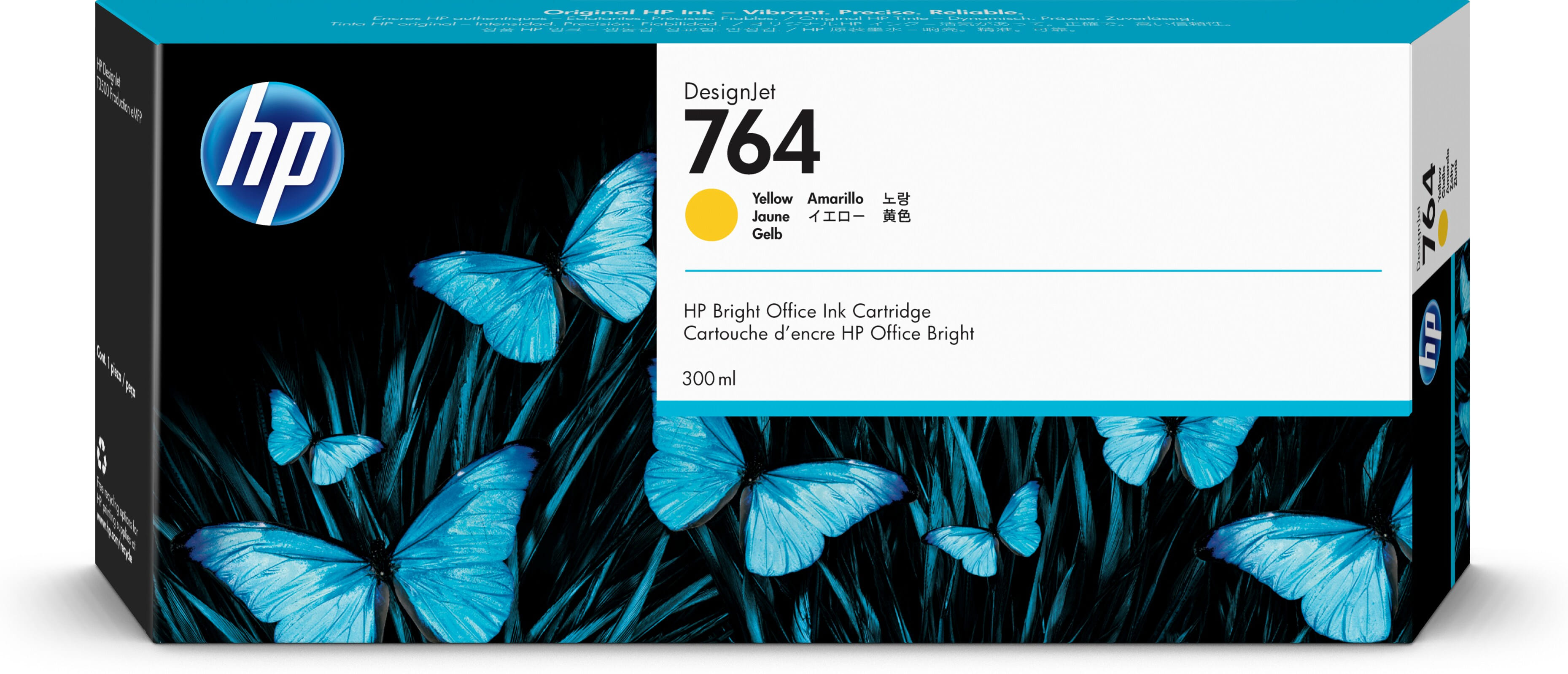HP Ink Cartridge No 764 300-ml Yellow