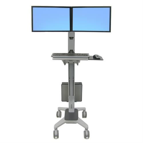 Ergotron Neo-Flex Dual WideView WorkSpace Multimedia Cart - Grey