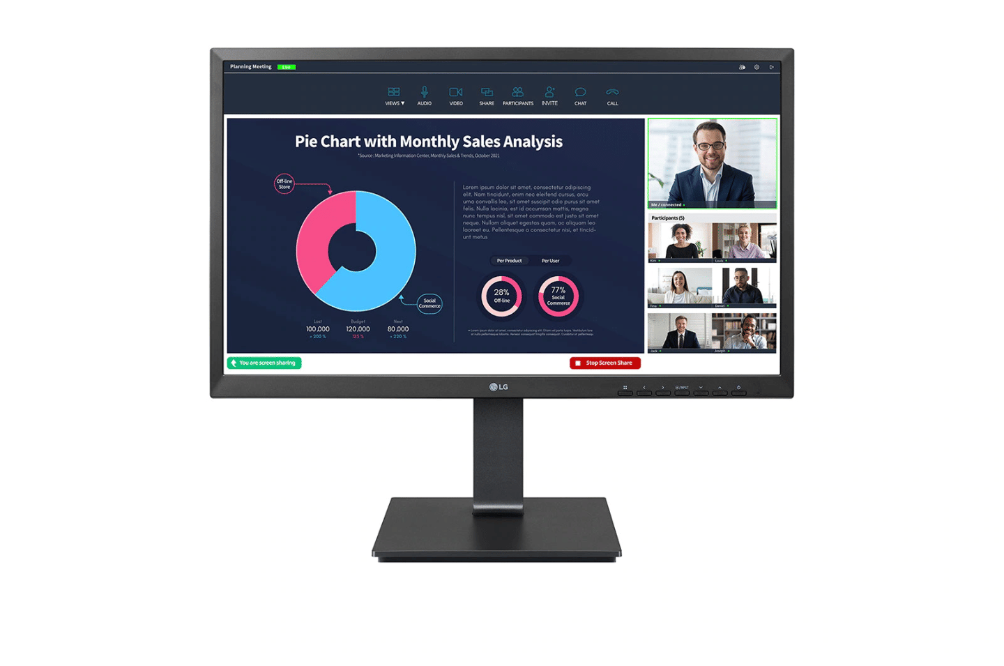 LG 24BP750C-B 24" FHD IPS Build In Webcam Monitor