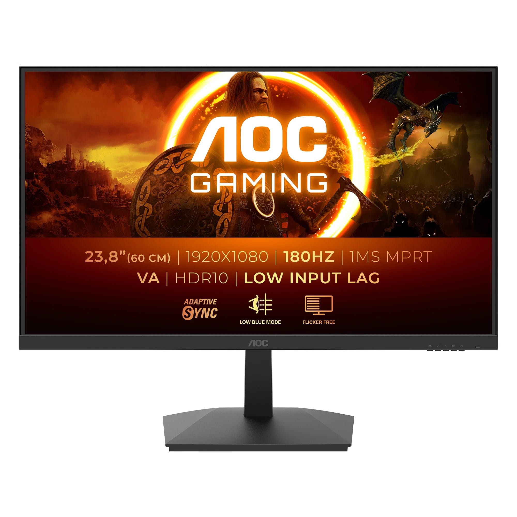AOC 23.8" FHD 1ms 180Hz HDR 10 Gaming Monitor