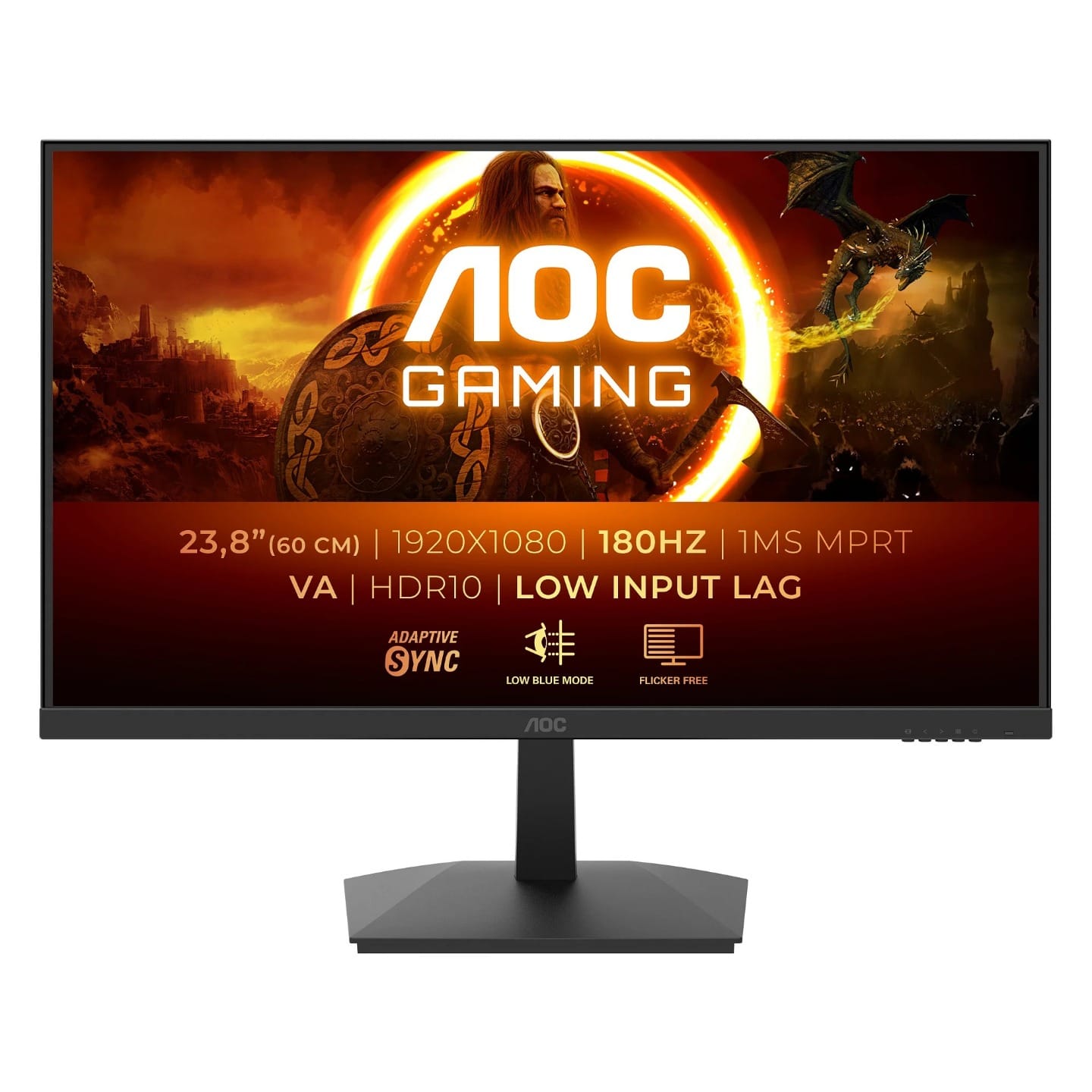 (Manufacturer Refurbished) AOC 24G15N 23.8" FHD 1ms 180Hz HDR Monitor