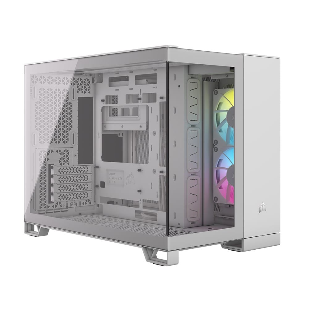 Corsair iCUE Link 2500X Dual RGB Tempered Glass Mid-Tower ATX Computer Case - White