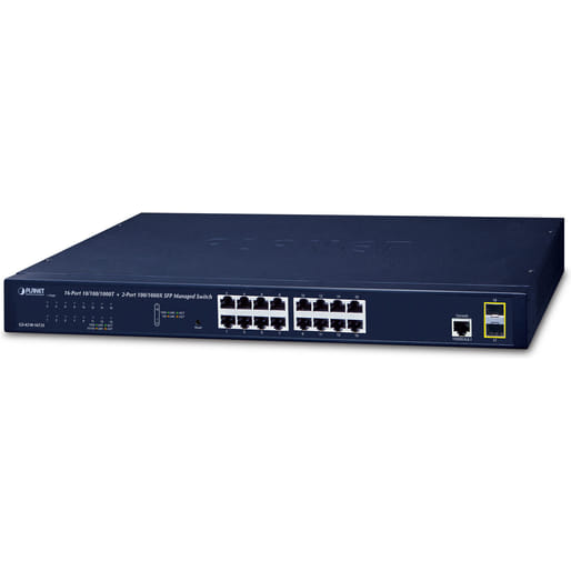 Planet GS-4210-16T2S 16-Port Layer 2 Managed Gigabit Ethernet Switch ...