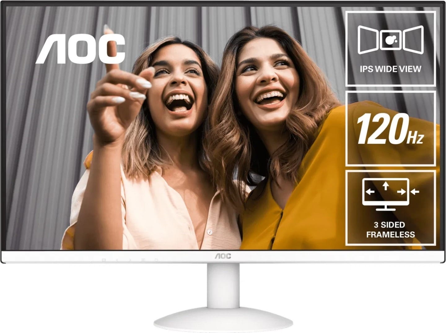 (Ex-Demo) AOC 27B30H/BW 27" FHD IPS 1ms 120Hz Adaptive Sync 3-Sided Frameless Monitor - White