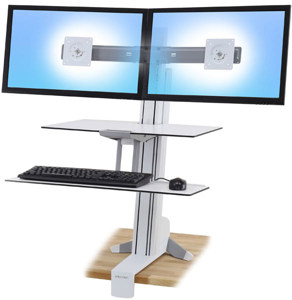 Ergotron WorkFit-S Dual Sit Stand WorkSurface - White