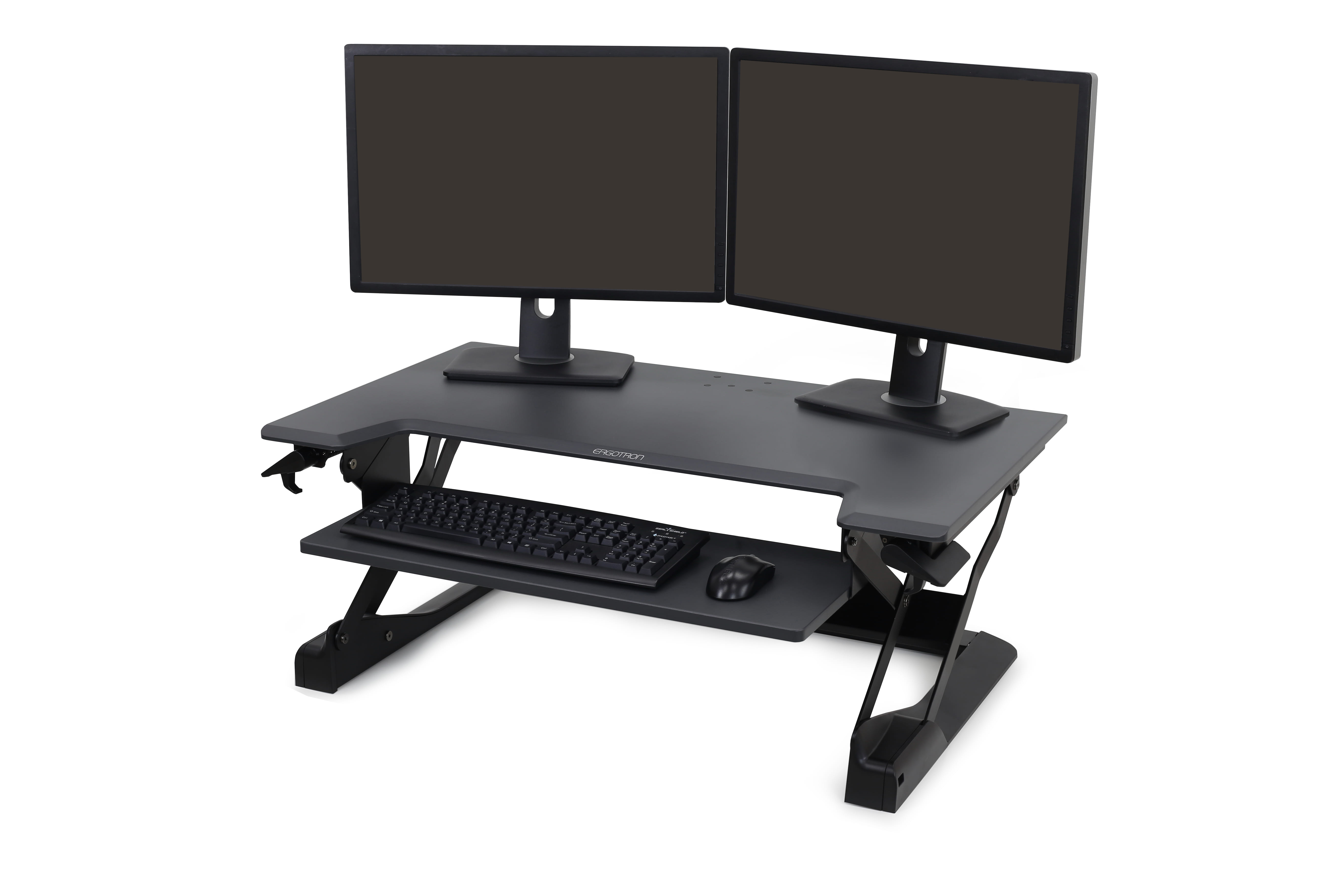 Ergotron WorkFit-TL Black Sit Stand Tabletop With Black LCD Laptop Mount